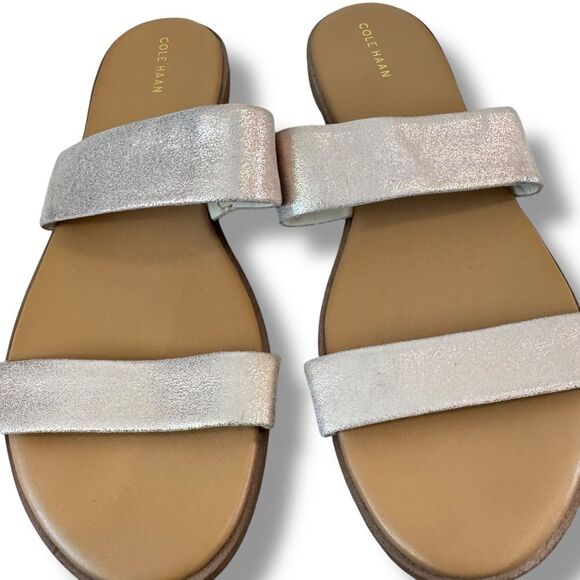 Cole Haan Womens Pink Rose Gold Double Strap Leather Slide Sandals Size 11 - Picture 5 of 10